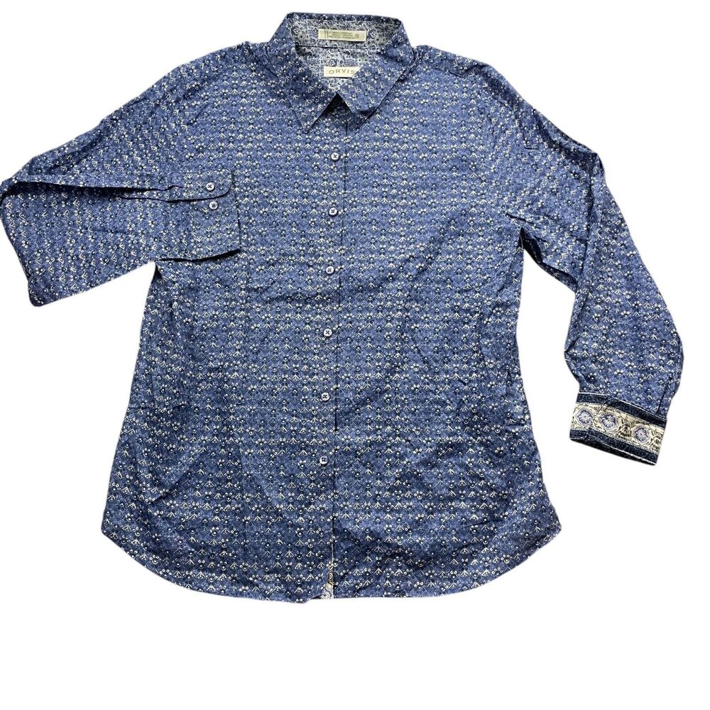 Orvis 16 Womens Long Sleeve Lightweight Button Up Semi Sheer Wrinkle Resistant